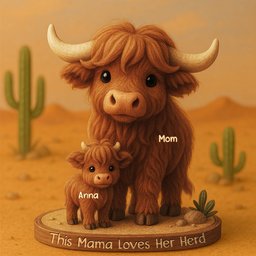 Personalized Gifts For Mom Plaque Highland Cow Mama - Photo 4