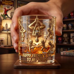 Father And Kids Hero Glass Mug - Personalized Gifts For Dad - Photo 2