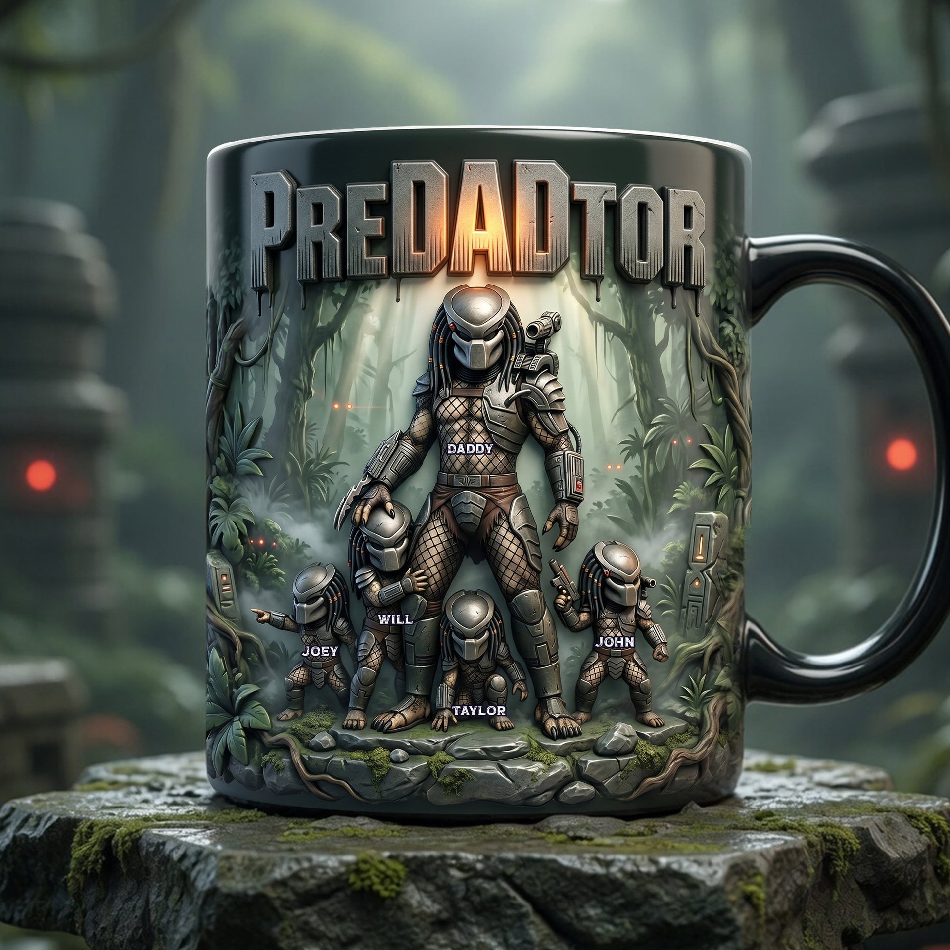 Strongest Warrior Dad And Kids Magic Mug - Personalized Gifts For Dads - Photo 1