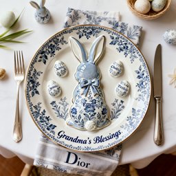 Grandma's Blessing Round Plate - Personalized Easter's Day Gift For Grandma - Photo 4