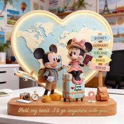 Wherever With You Acrylic Plaque - Personalized Gifts For Travel Lover - Photo 3