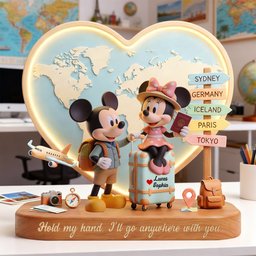 Wherever With You Acrylic Plaque - Personalized Gifts For Travel Lover - Photo 2