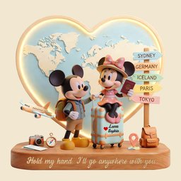 Wherever With You Acrylic Plaque - Personalized Gifts For Travel Lover - Photo 4