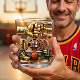 Sport Lover Dad 11oz Round Glass - Personalized Gifts For Father's Day Glass - Photo 3