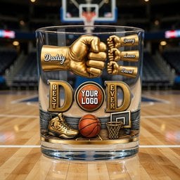 Sport Lover Dad 11oz Round Glass - Personalized Gifts For Father's Day Glass - Photo 1