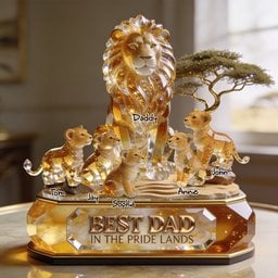 Best Dad In The Pride Lands Acrylic Plaque - Personalized Gifts For Dads - Photo 1