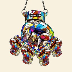 Fist Bump Suncatcher Ornament - Personalized Gifts For Grandpa - Photo 4