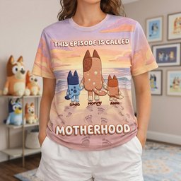 Cute Puppy Mom And Kids Shirt - Personalized Gifts For Mother's Day Shirt - Photo 2