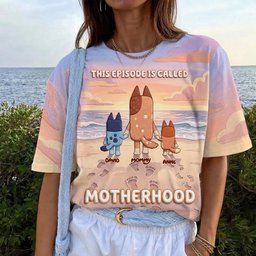 Cute Puppy Mom And Kids Shirt - Personalized Gifts For Mother's Day Shirt - Photo 5
