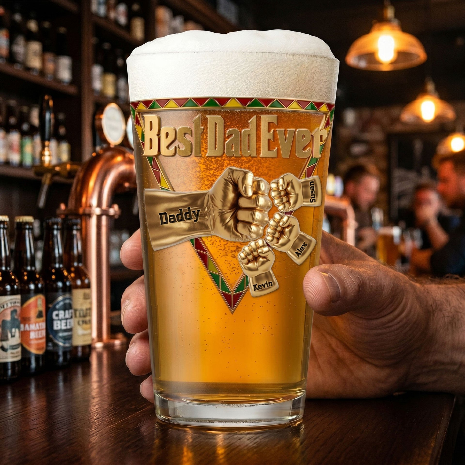 The Black Father Beer Glass - Personalized Gifts For Dad - Photo 1