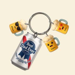 Best Dad With Little Charms Acrylic Tag Keychain - Personalized Gifts For Father - Photo 4
