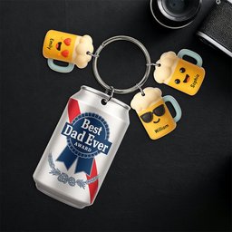 Best Dad With Little Charms Acrylic Tag Keychain - Personalized Gifts For Father - Photo 3
