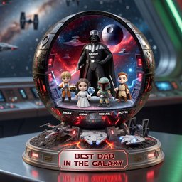 Best Dad In The Cosmic Acrylic Plaque - Personalized Gifts For Dad - Photo 1