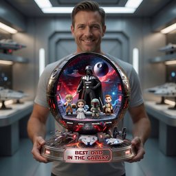 Best Dad In The Cosmic Acrylic Plaque - Personalized Gifts For Dad - Photo 2