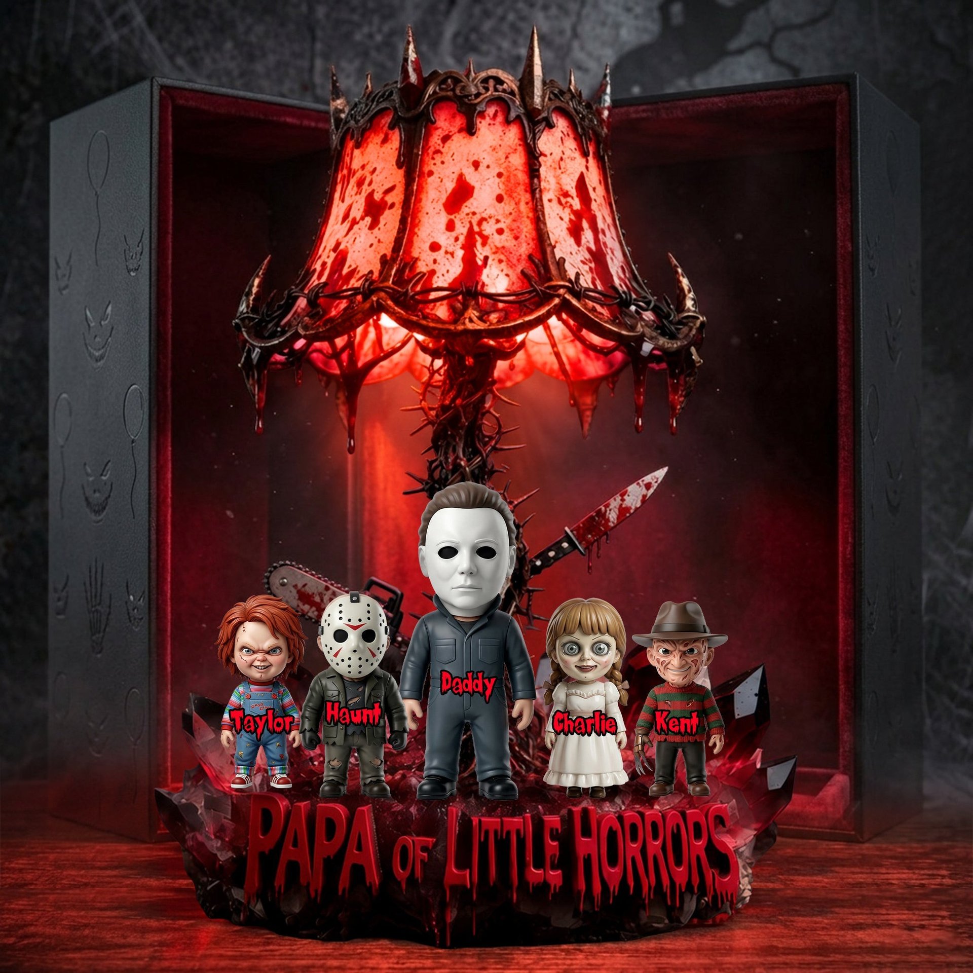 Papa Of Little Horrors Acrylic Light Box Personalized Gifts For Dad - Photo 1