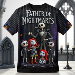 Dad & Little Horrors 3D Shirt - Personalized Gifts For Dads - Photo 2