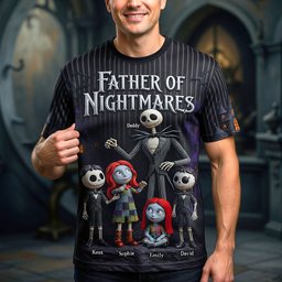 Dad & Little Horrors 3D Shirt - Personalized Gifts For Dads - Photo 3