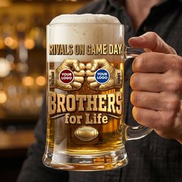 Brotherhood For Life Beer Glass Handle - Gifts For Sport Lovers Friends - Photo 1