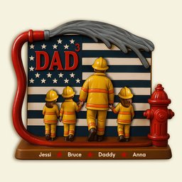 Firefighter Dad Acrylic Plaque - Personalized Christmas Gifts For Dad - Photo 3