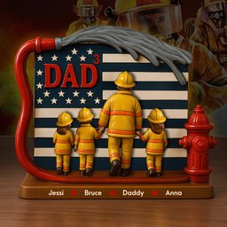 Firefighter Dad Acrylic Plaque - Personalized Christmas Gifts For Dad - Photo 2