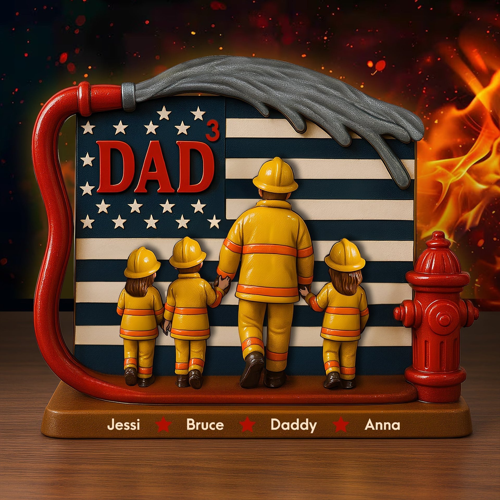 Firefighter Dad Acrylic Plaque - Personalized Christmas Gifts For Dad - Photo 1