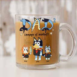 Magic Dog Dad Glass Mug - Personalized Gifts For Dad - Photo 1