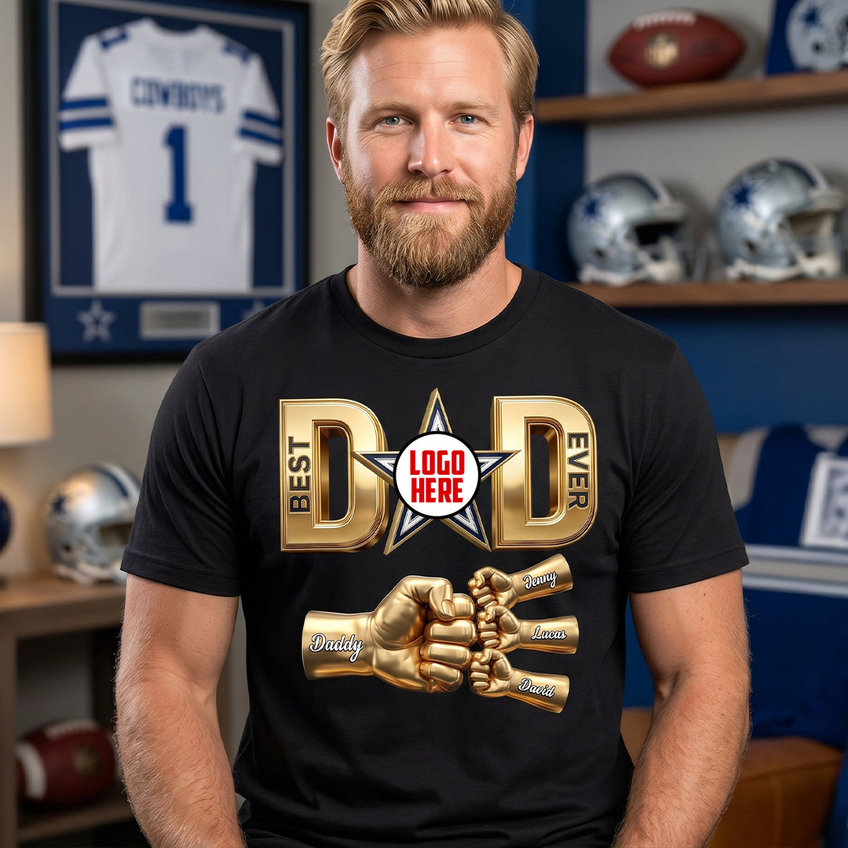 Game Day Dad & Kids Matching Shirt - Personalized Gift For Sporty Dads - Photo 1