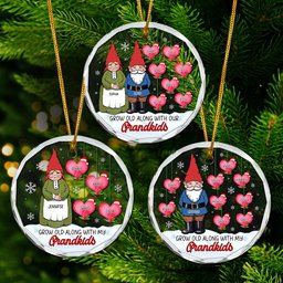 Personalized Gifts For Grandparents, Gnome Grandparents Christmas Crystal Ornament - Photo 3