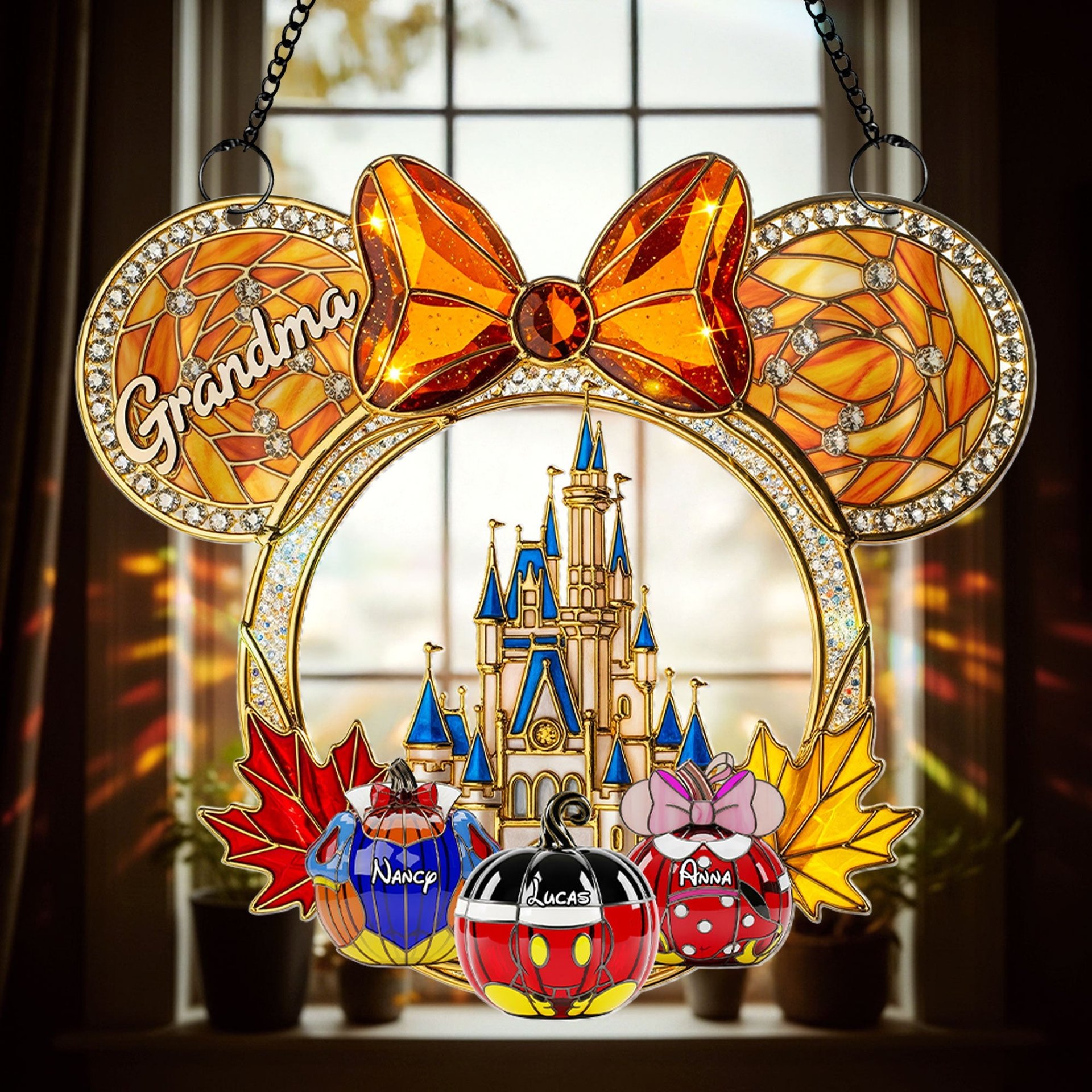 Halloween Grandma Suncatcher Ornament - Personalized Gifts For Grandma - Photo 1