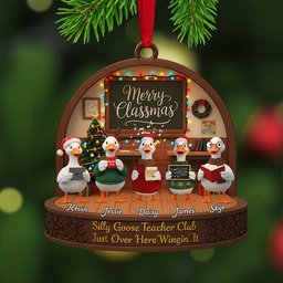 Teacher Goose Coworker Acrylic Christmas Ornament - Personalized Gifts For Coworker - Photo 2