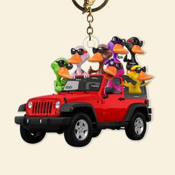 Personalized Gifts For Off-road Lovers Keychain, Happy Ducks - Photo 5