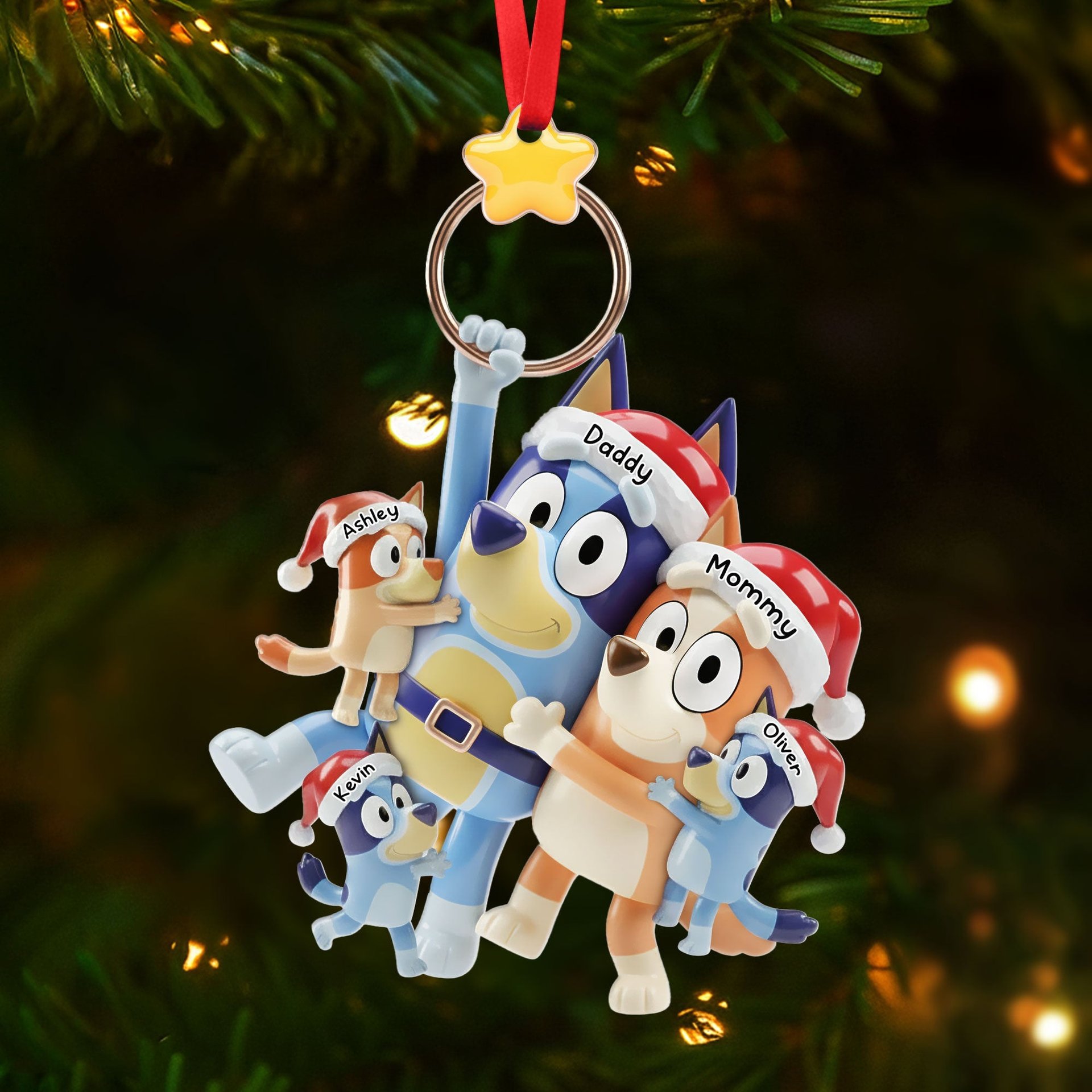 Playful Cartoon Family Tree Ornament, Personalized Gifts For Family - Photo 1
