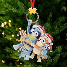 Playful Cartoon Family Tree Ornament, Personalized Gifts For Family - Photo 2