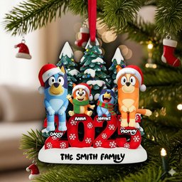 Joyful Puppy Family Ornament - Personalized Christmas Gifts For Family - Photo 3