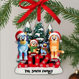 Joyful Puppy Family Ornament - Personalized Christmas Gifts For Family - Photo 4