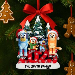 Joyful Puppy Family Ornament - Personalized Christmas Gifts For Family - Photo 2