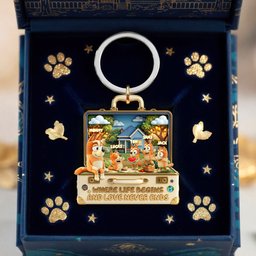 Puppy Kid And Mom Keychain - Personalized Gifts For Mother's Day Keychain - Photo 2