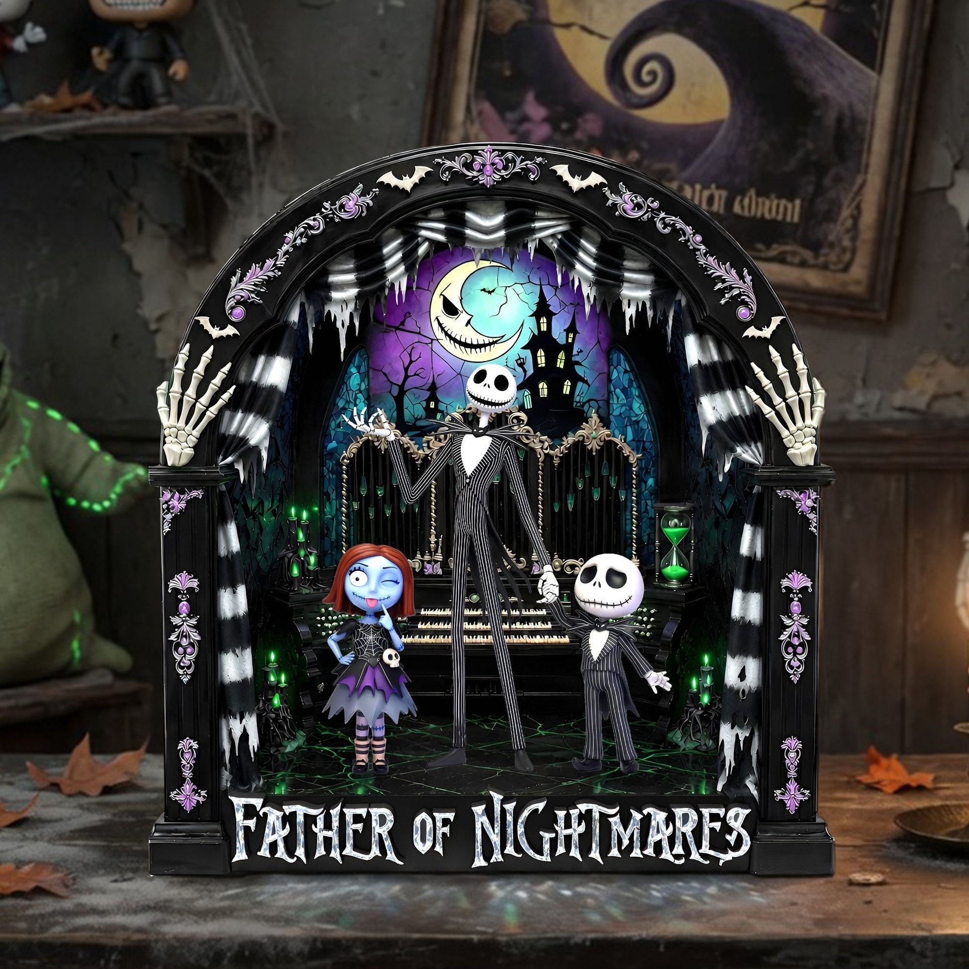Spooky Dad And Kids Acrylic Plaque - Personalized Gifts For Dads - Photo 1