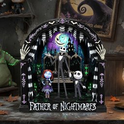 Spooky Dad And Kids Acrylic Plaque - Personalized Gifts For Dads - Photo 1