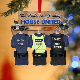 Personalized Gift For Police Family Christmas Ornament - Photo 2