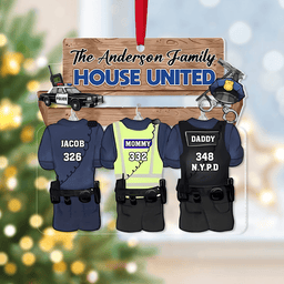 Personalized Gift For Police Family Christmas Ornament - Photo 3