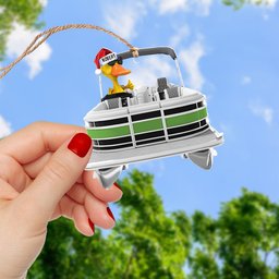 Pontoon Christmas Ornaments - Pontoon Duck Family - Custom Pontoon, Tritoon Gifts For Members - Photo 3