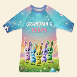 Personalized Gifts For Grandma Raglan Dress, Easter Day Bunny Peeps - Photo 7