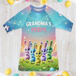 Personalized Gifts For Grandma Raglan Dress, Easter Day Bunny Peeps - Photo 5