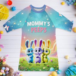 Personalized Gifts For Grandma Raglan Dress, Easter Day Bunny Peeps - Photo 3