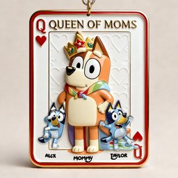 Puppy Card Theme Mom And Kids Keychain - Personalized Gifts For Mother's Day Keychain - Photo 5