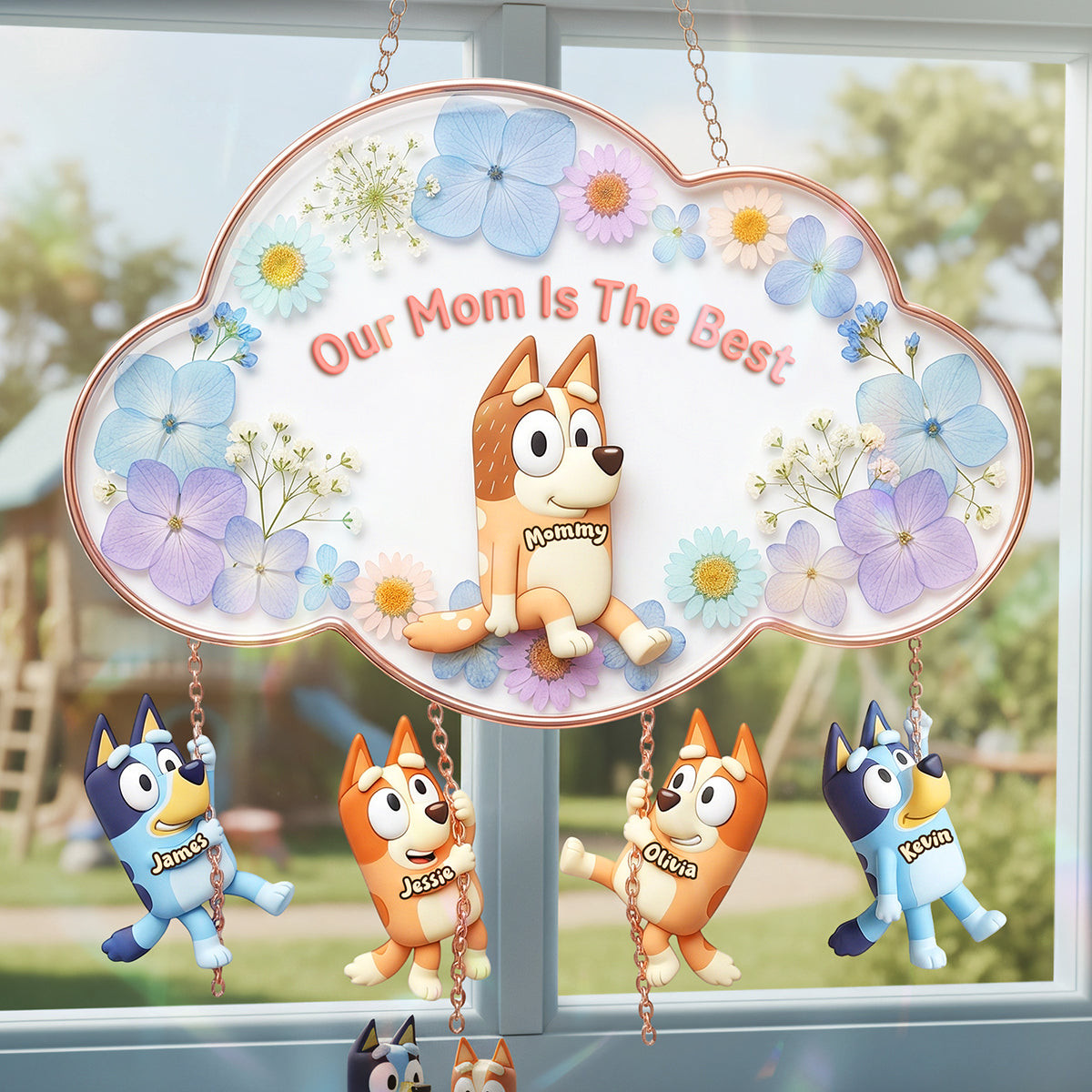 Our Mom Is The Best Suncatcher Ornament - Personalized Gifts For Mother's Day - Photo 1