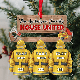 Personalized Gift For Firefighter Family Christmas Ornament - Photo 3