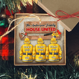 Personalized Gift For Firefighter Family Christmas Ornament - Photo 6