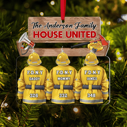 Personalized Gift For Firefighter Family Christmas Ornament - Photo 2